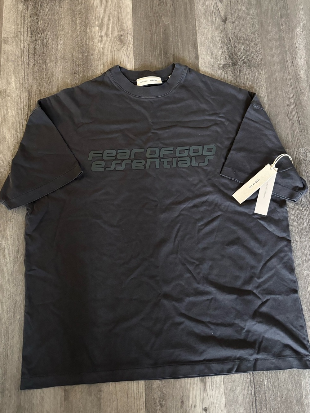 Fear of God Essentials Black Logo Short Sleeve Tee
